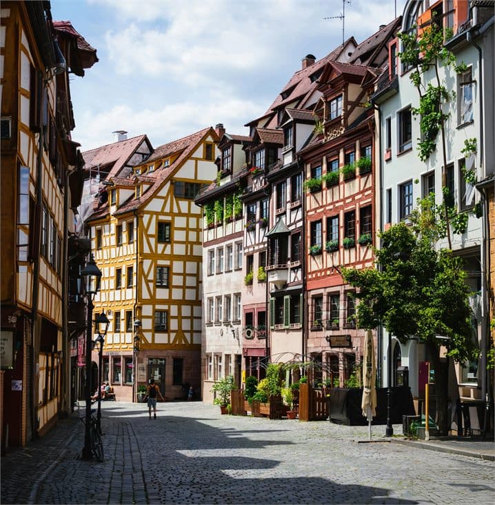 An old street with half-timbered houses